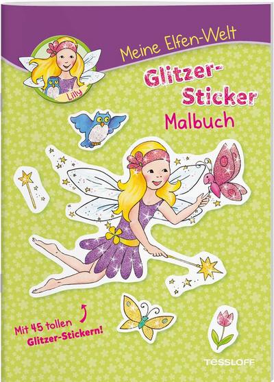 Meine Elfen-Welt Glitzer-Sticker Malbuch