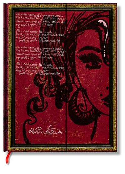 Faszinierende Handschriften Amy Winehouse Tears Dry - Faux Leder - Notizbuch Groß Unliniert - Paperblanks