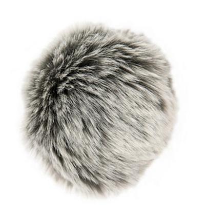 Kunstfell-POMPON Ø 10cm grau-silber