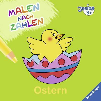 Malen nach Zahlen junior: Ostern  Ill. v. Penner, Angelika  Deutsch  durchg. farb. Ill.  Warnhinweis nach Spielzeug-VO nicht erforderlich.