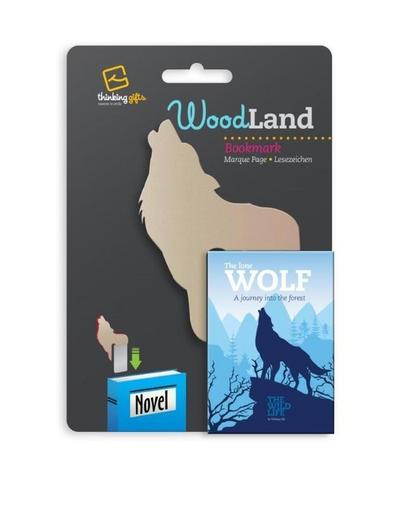 Woodland Lesezeichen Wolf: Einstecklesezeichen Tiermotiv Holzoptik