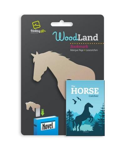 Woodland Lesezeichen Horse - Pferd: Einstecklesezeichen Tiermotiv Holzoptik