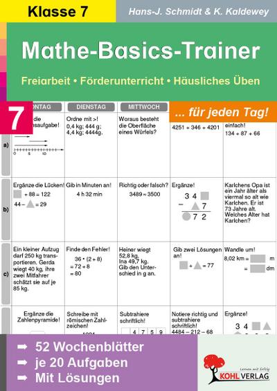Mathe-Basics-Trainer / 7. Schuljahr Grundlagentraining für jeden Tag!