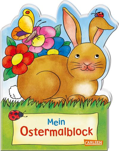 Mein Oster-Malblock (Osterwiese): Lustige Ausmalmotive für Ostern und Frühling