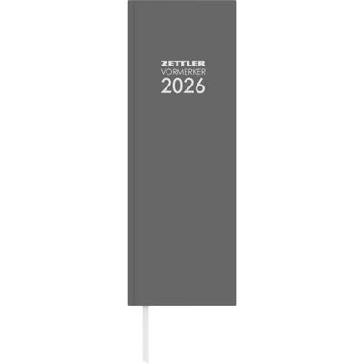 Tagevormerkbuch Leinen anthrazit 2026 1T/1S - 10,4x29,6  - Büro-Kalender - 808-0021-1