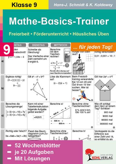 Mathe-Basics-Trainer / 9. Schuljahr Grundlagentraining für jeden Tag!