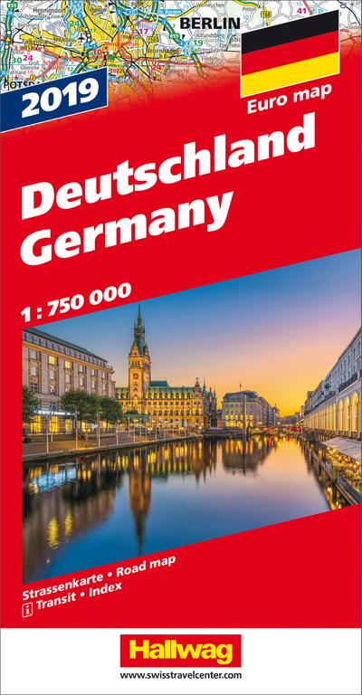 Deutschland 2019 Strassenkarte: 1:750 000 (Hallwag Strassenkarten)