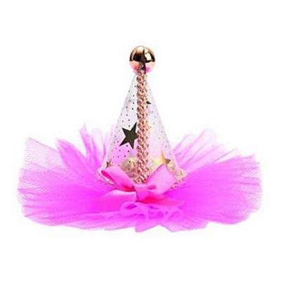 Haarklammer Hut mit Glitzer und Glöckchen in verschiedenen Farben für Fasching Karneval Party Pink