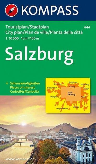 Salzburg: Touristenplan mit Sehenswürdigkeiten. 1:10000. Dt. /Ital. /Engl./Franz.