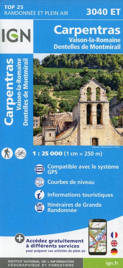 Carpentras - Vaison-la-Romaine - Dentelles de Montmirail 1:25 000