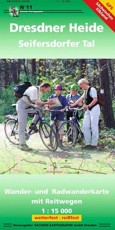 Dresdner Heide und Seifersdorfer Tal: Wander- und Radwanderkarte mit Reitwegen 1 : 15 000 GPS-fähig wetterfest reißfest