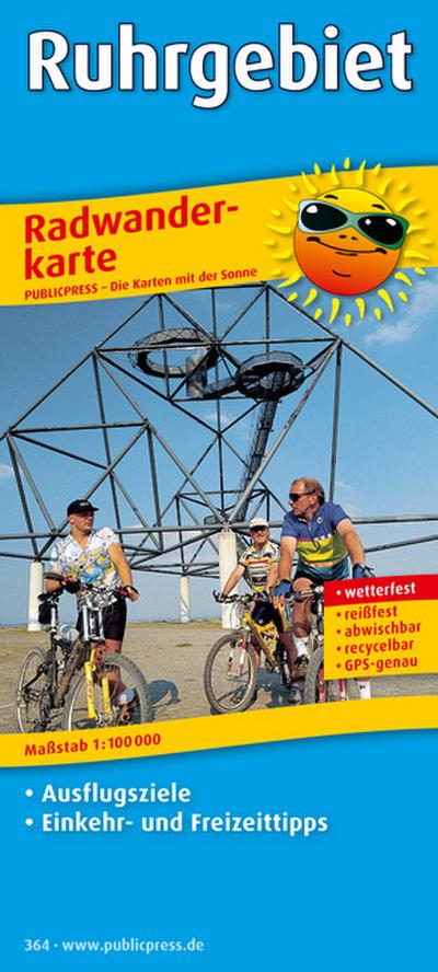 Ruhrgebiet: Radwanderkarte mit Ausflugszielen, Einkehr- & Freizeittipps, wetterfest, reissfest, abwischbar, GPS-genau. 1:100000 (Radkarte / RK)
