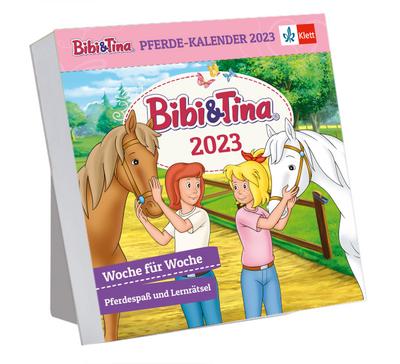 Bibi und Tina Kalender 2023: Postkartenkalender mit Pferdespaß und Lernrätseln, 1. und 2. Klasse, zum Aufstellen und Aufhängen