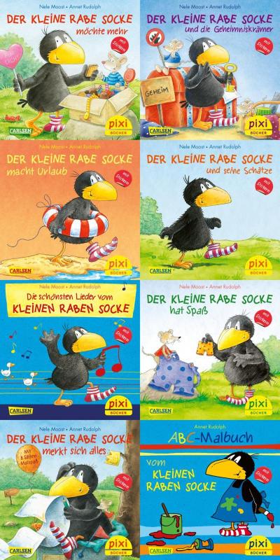 Pixi-8er-Set 193: Der kleine Rabe Socke (8x1 Exemplar)