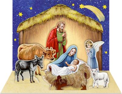 Pop-up-Schachtel - Pop-up-Weihnachtskrippe