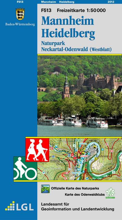 Mannheim Heidelberg: Naturpark Neckartal-Odenwald (Westblatt) (Freizeitkarten 1:50000 / Mit Touristischen Informationen, Wander- und Radwanderungen)