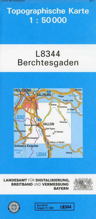 TK50 L8344 Berchtesgaden: Topographische Karte 1:50000 (TK50 Topographische Karte 1:50000 Bayern)