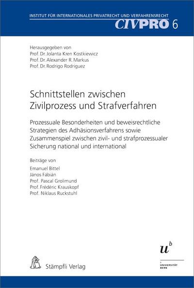 Schnittstellen zwischen Zivilprozess und Strafverfahren: Prozessuale Besonderheiten und beweisrechtliche Strategien des Adhäsionsverfahrens sowie ... Privatrecht und Verfahrensrecht)
