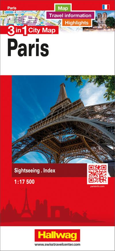 Paris 3 in 1 City Map: Map, Travel information, Highlights, Sightseeing, Index (City Map 3 in 1)