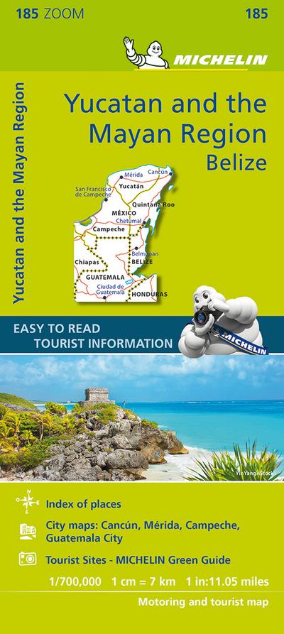Michelin Yucatan: Straßen- und Tourismuskarte 1:700.000 (MICHELIN Zoomkarten, Band 185)