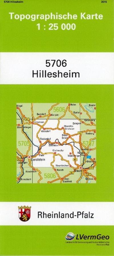 TK25 5706 Hillesheim: Topographische Karte 1:25000 (Topographische Karten 1:25000 (TK 25) Rheinland-Pfalz (amtlich) / Mehrfarbige Ausgabe)
