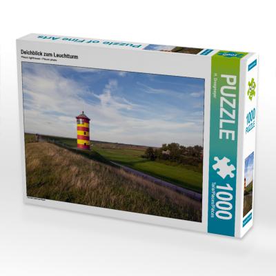 CALVENDO Puzzle Deichblick zum Leuchtturm 1000 Teile Lege-Größe 64 x 48 cm Foto-Puzzle Bild von A. Dreegmeyer