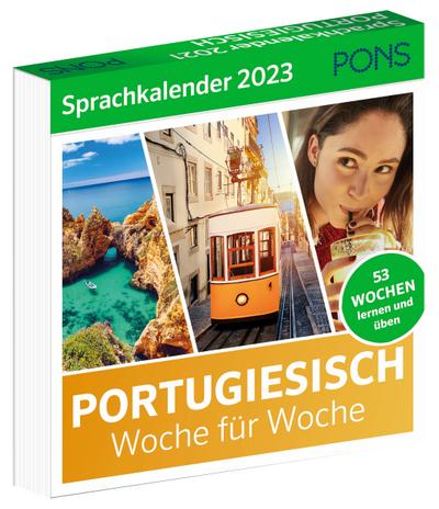PONS Sprachkalender Portugiesisch 2023: Woche für Woche Portugiesisch lernen, Abreißkalender