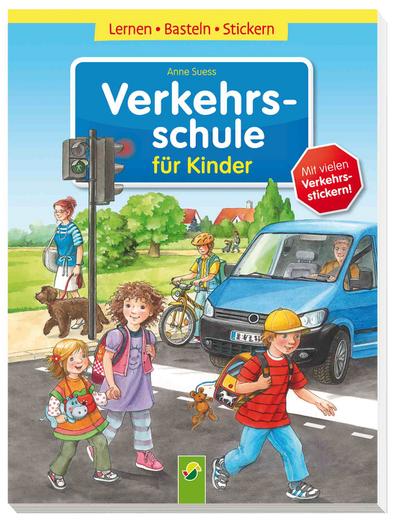 Verkehrsschule für Kinder Lernen  Basteln  Stickern