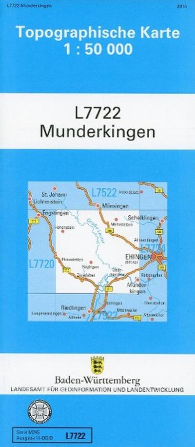 L7722 Munderkingen: Zivilmilitärische Ausgabe TK50 (Topographische Karte 1:50 000 (TK50))