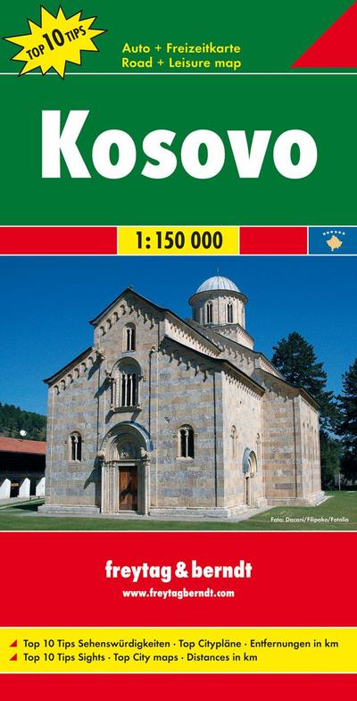 Freytag Berndt Autokarten, Kosovo - Maßstab 1:150 000 (freytag & berndt Auto + Freizeitkarten)