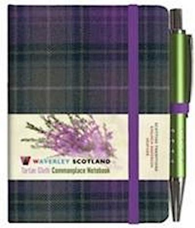 HEATHER Tartan, Waverley Scotland, Mini Notizbuch mit Stift 10,5 x 7,5 cm