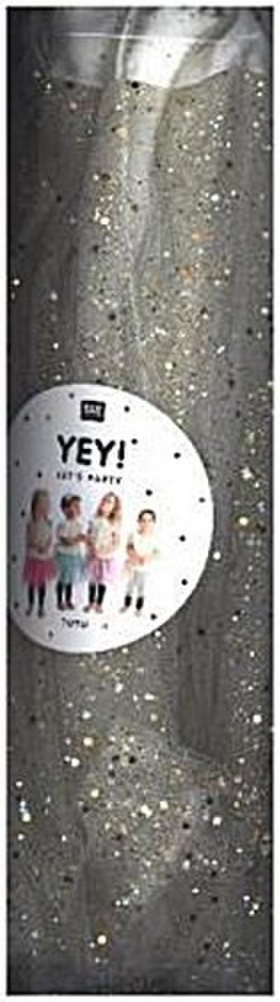 Kindertüllrock Tüllrock mit Glitzer in verschiedenen Farben in Einheitsgröße für Fasching Karneval Party Creme Weiß
