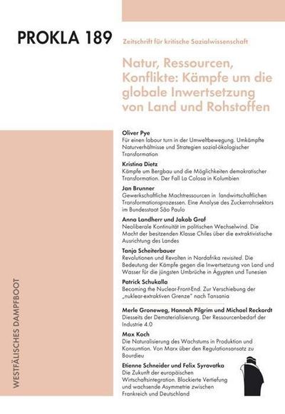 Kämpfe um die globale Inwertsetzung von Land und Rohstoffen  PROKLA  Hrsg. v. PROKLA  Deutsch