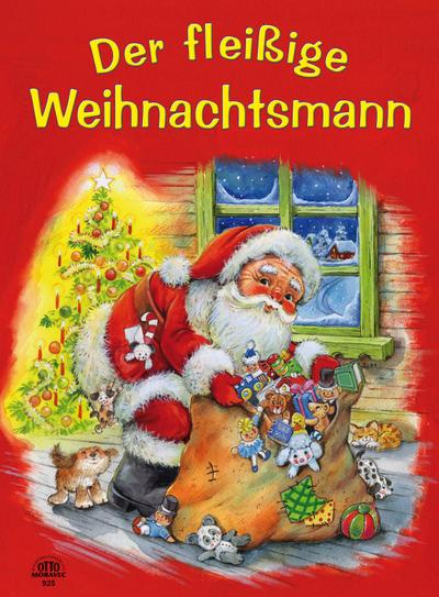 Der fleißige Weihnachtsmann - Panoramabuch mit Gel Glitterlack