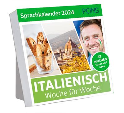 PONS Sprachkalender Italienisch 2024: Italienisch lernen Woche für Woche, Wochenkalender