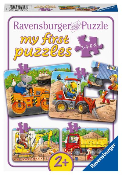Ravensburger Kinderpuzzle - 05717 Tiere auf der Baustelle - 2,4,6,8 Teile my first puzzle für Kinder ab 2 Jahren