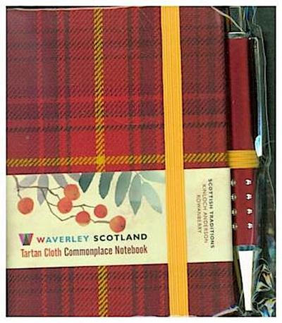 ROWANBERRY Tartan, Waverley Scotland, Mini Notizbuch mit Stift 10,5 x 7,5 cm