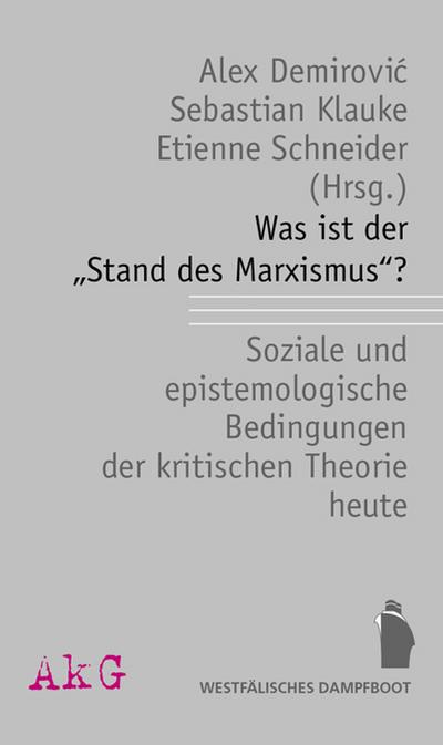 Was ist der Stand des Marxismus"?: Soziale und epistemologische Bedingungen der kritischen Theorie heute"