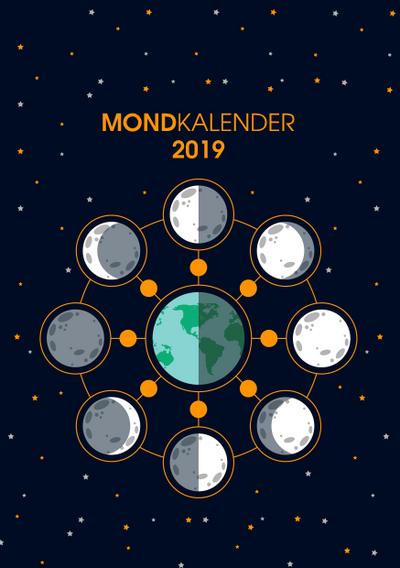Der Monkalender 2019 - Terminplaner und Terminkalender mit Mondphasen: Planen, Notieren und Organisieren in den Mondphasen
