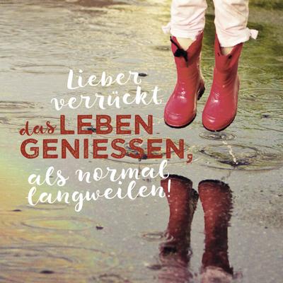 Lieber verrückt das Leben genießen als normal langweilen!: Geschenkbuch mit coolen Trend-Sprüchen und witzigen Fotos