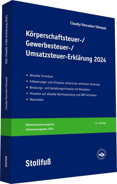 Körperschaftsteuer-, Gewerbesteuer-, Umsatzsteuer-Erklärung 2024