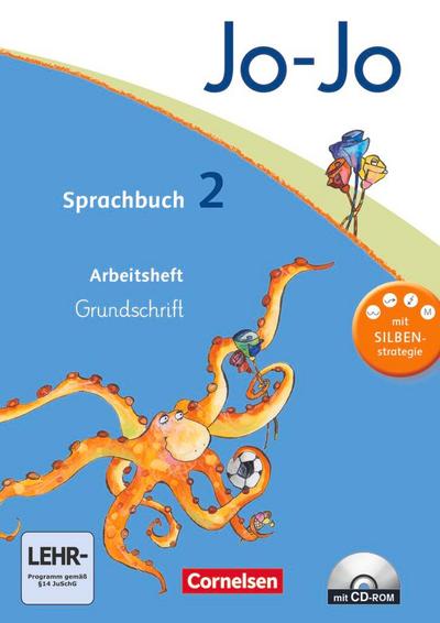 Jo-Jo Sprachbuch - Aktuelle allgemeine Ausgabe. 2. Schuljahr - Arbeitsheft in Grundschrift mit CD-ROM