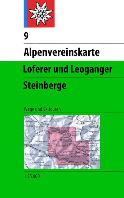DAV Alpenvereinskarte 09 Loferer + Leoganger Steinberge 1 : 25 000