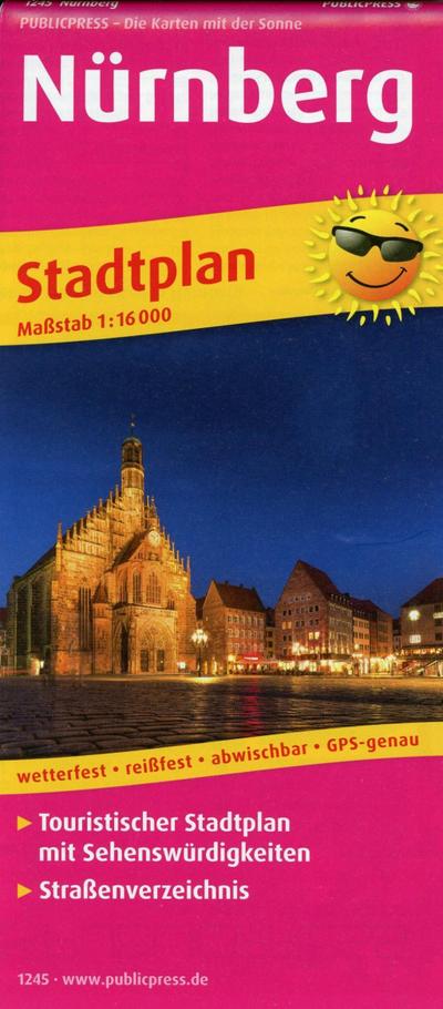 Nürnberg: Touristischer Stadtplan mit Sehenswürdigkeiten und Straßenverzeichnis. 1:16000 (Stadtplan / SP)