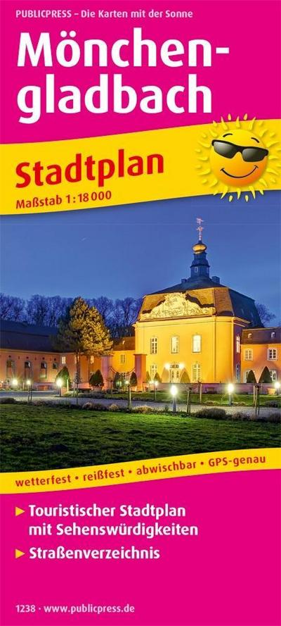 Mönchengladbach: Touristischer Stadtplan mit Sehenswürdigkeiten und Straßenverzeichnis. 1:18000 (Stadtplan / SP)