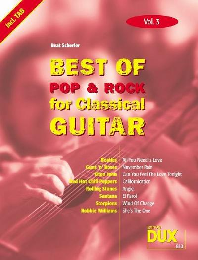Best of Pop & Rock for Classical Guitar Vol. 3
