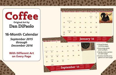Coffee 2015-2016 16-Month Desk Pad Calendar: September 2015 through December 2016