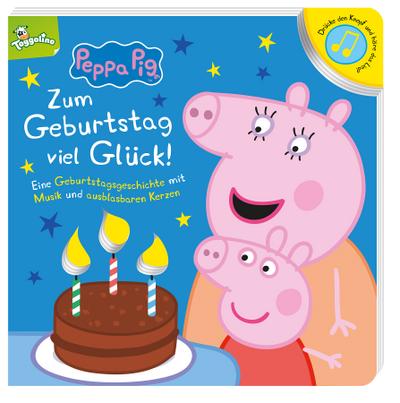 Peppa Pig: Zum Geburtstag viel Glück! Eine Geburtstagsgeschichte mit Musik und ausblasbaren Kerzen: Pappbilderbuch mit Sound und Licht (ausblasbar)