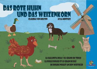 Das rote Huhn und das Weizenkorn: Eine kunterbunte Geschichte in vier Sprachen