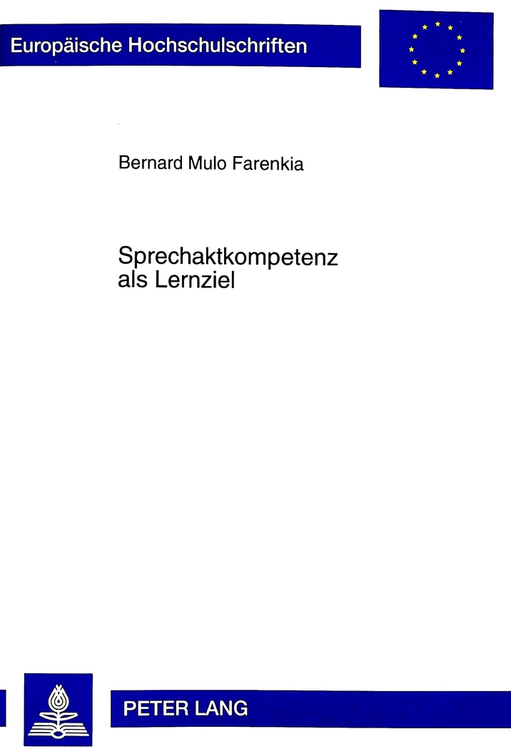 Sprechaktkompetenz als Lernziel Bernard Mulo Farenkia - Afbeelding 1 van 1